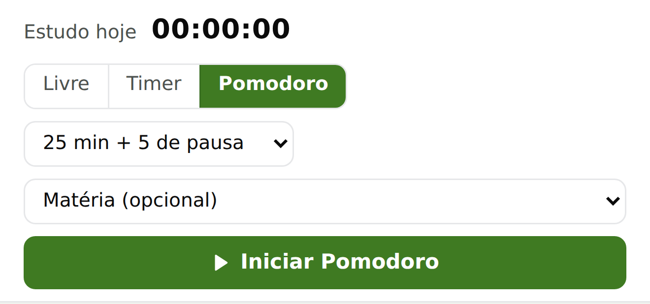 Cronômetro com Pomodoro