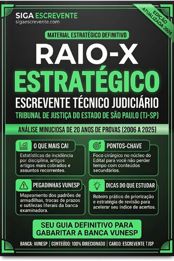 Raio-X Estratégico (Escrevente TJSP - 2026)